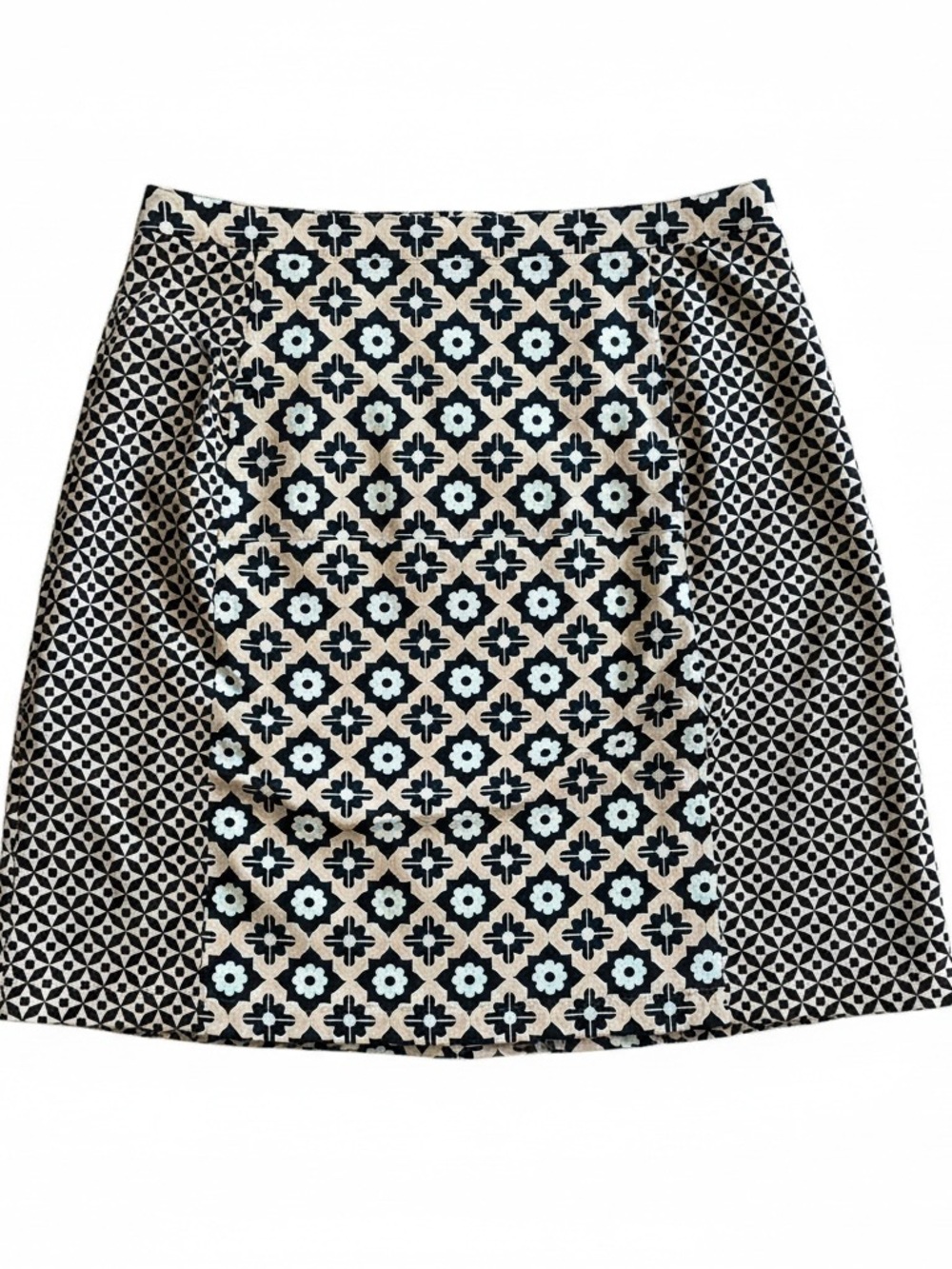 Boden Navy Blue and beige pencil skirt